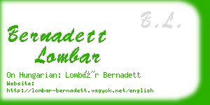 bernadett lombar business card